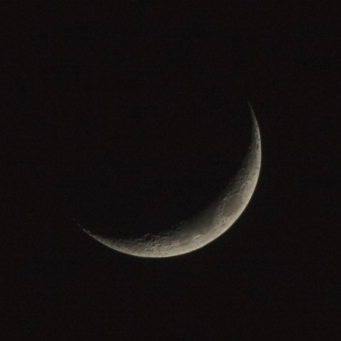 A Crescent Moon in a Black Sky