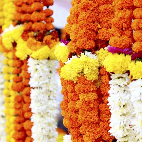 Flower Garlands Used for Ganesh Chaturthi