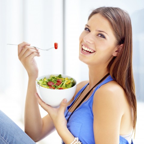 Woman Eating Healthy