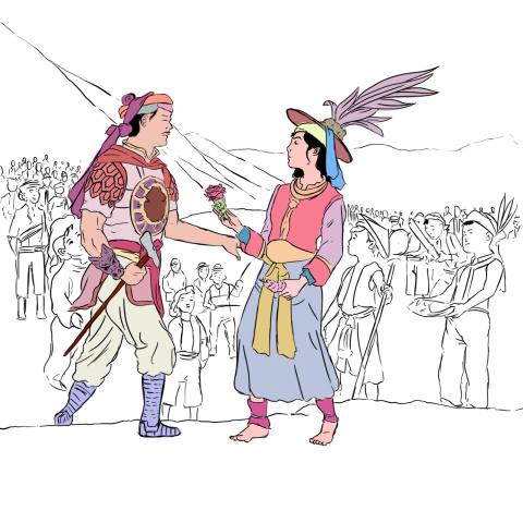 Depiction of the Dragon and Fairy Legend