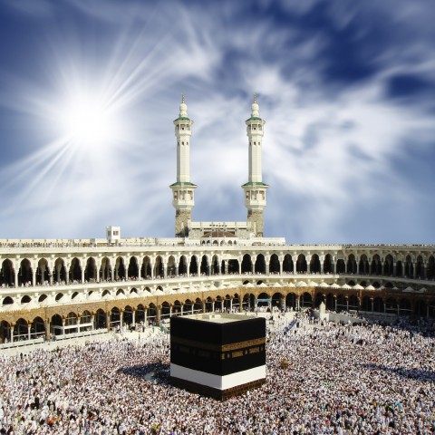 Muslims Gathered at the Kaaba during the Hajj