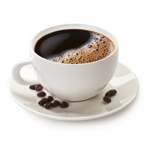 A Cup of Coffee with Coffee Beans