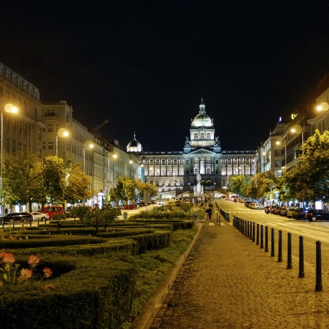 Wenceslas Square in Prague, Czech Republic