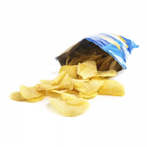 An Open Bag of Potato Chips