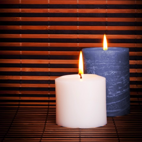 Blue and White Candles