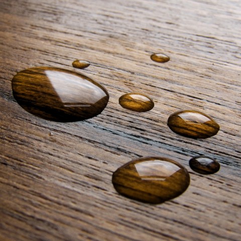 Water Droplets on Wood