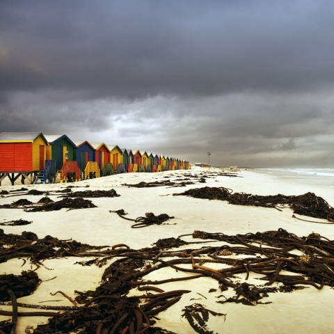 Changing Cubicles on Muizenberg Beach, Cape Town