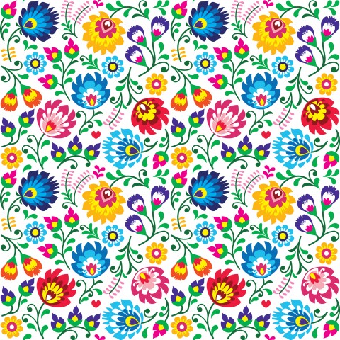 Traditional Polish Floral Pattern