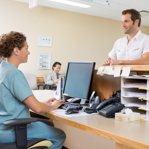 Someone Checking in for an Appointment