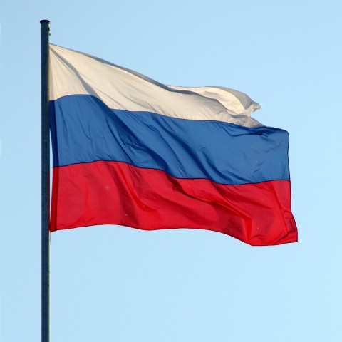 The Russian Flag Waving in the Breeze