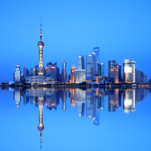 Skyline of Shanghai Over the River