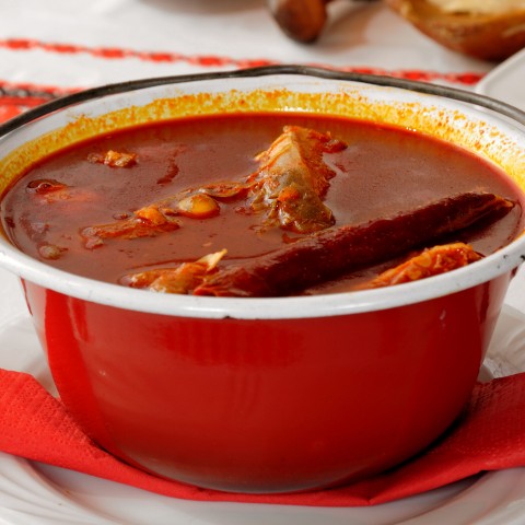 A Big Red-pot of Fisherman’s Soup Is Visible