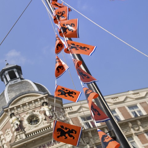 A String of Small Orange Flags that Is Mostly Used on Kings’ Day