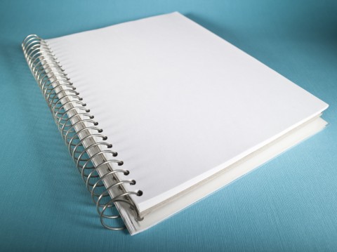 Plain Notebook with Blue Background