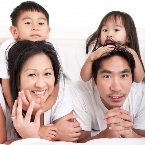 Chinese Parents with their Children