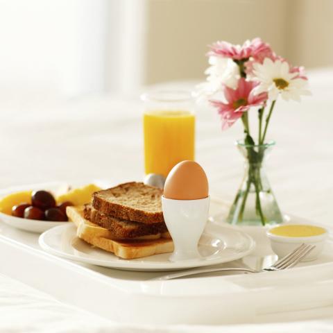 Breakfast Tray and Flower