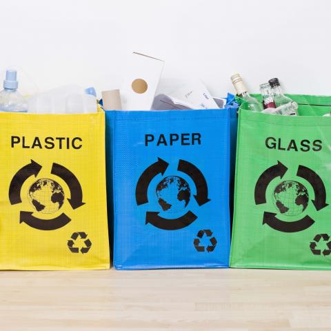 Recycling Bags for Plastic, Paper, and Glass