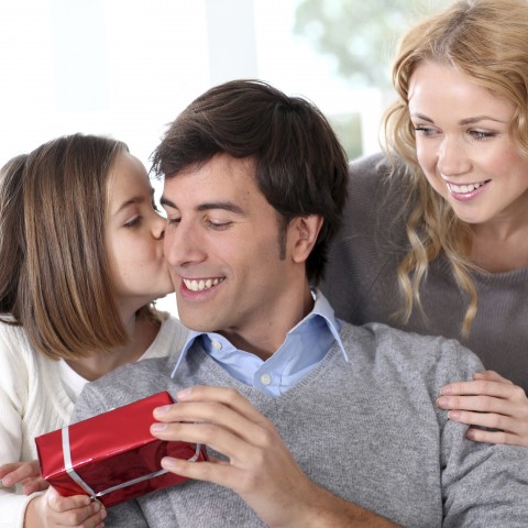 A Father with His Daughter and Wife