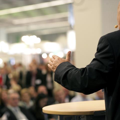 Man Giving a Public Speech