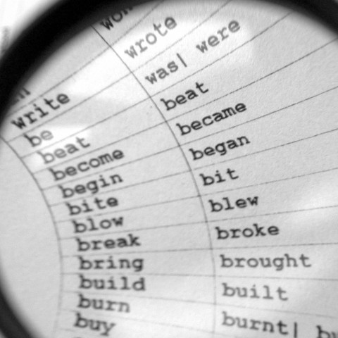 Verb List Illustrating Conjugation of Irregular Verbs