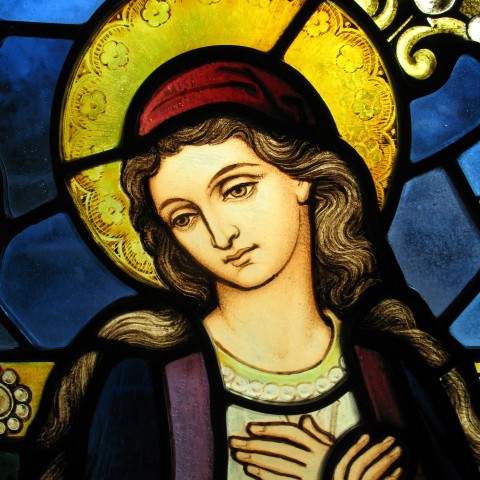 Virgin Mary in Stained Glass