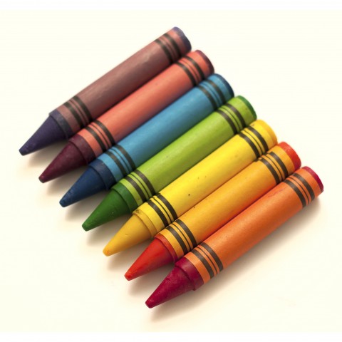 Colored Crayons Lined Up