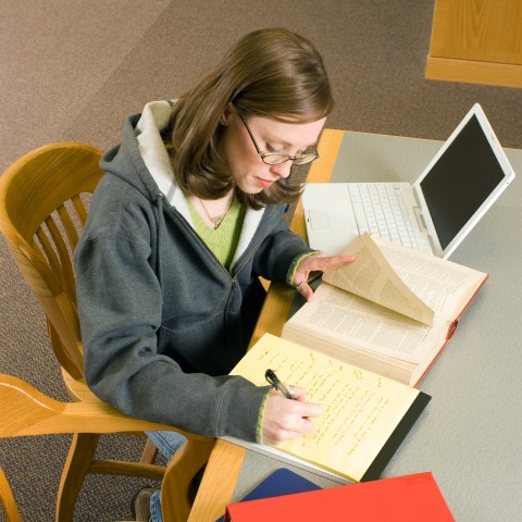 A Student Busy Working on Her Dissertation