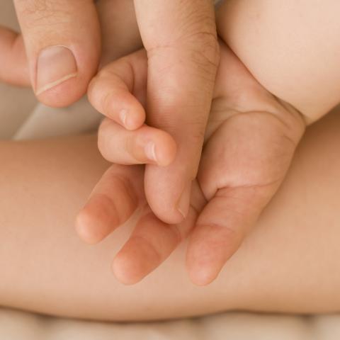 Baby Holding Adult Finger