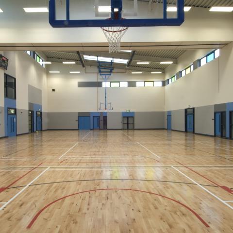 An Empty School Gymnasium.