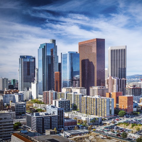 A Series of Skyscrapers in Los Angeles, California