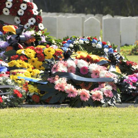 Flowers and Wreaths on Graves