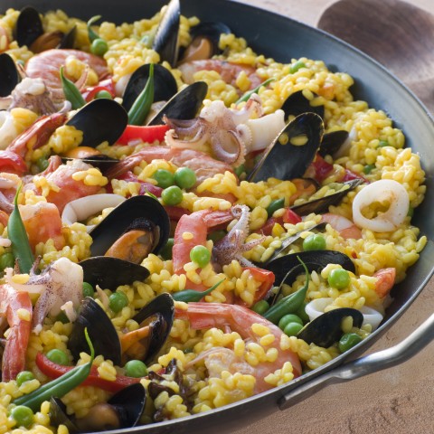 A Large Pan of Paella