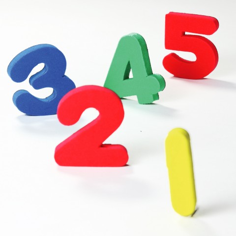 The Numbers 1-5 Represented by Colorful Blocks