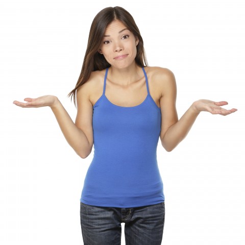 A Young Woman Gesturing: How? or Why?