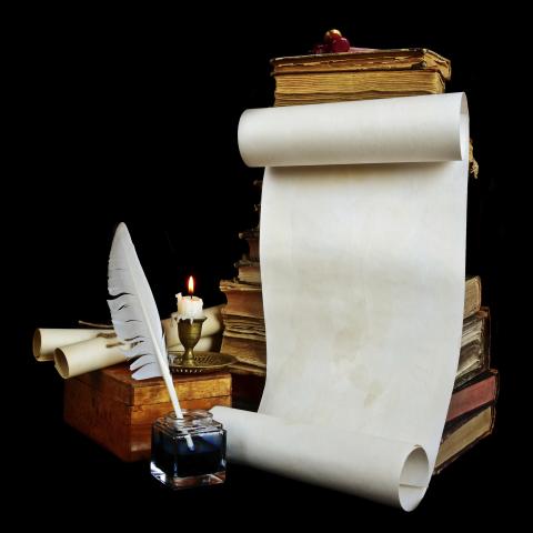 Scroll and Ink Quill