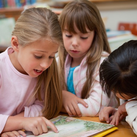 Group of Children Studying