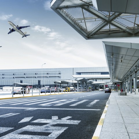 View of an Airplane Taking Off