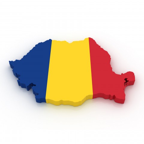 Romania with Its Flag Colors