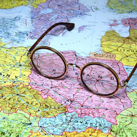 Glasses on Top of a Map