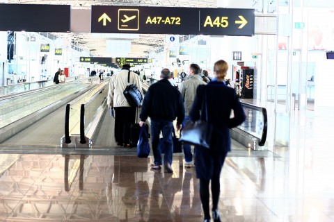 Passengers Walking at Airport