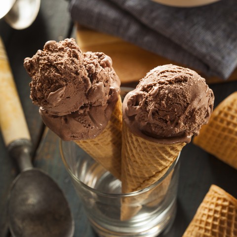 Two Cones of Chocolate Ice Cream