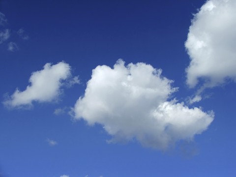 Fluffy White Cloud in Clear Blue Sky