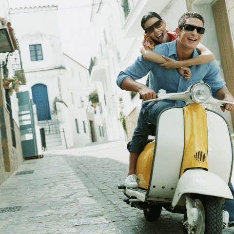 Couple on Vespa