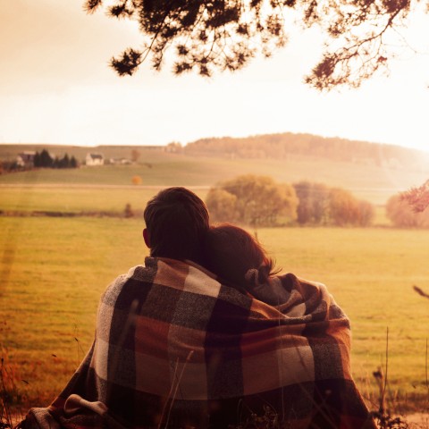 Couple Watching Sunset Together