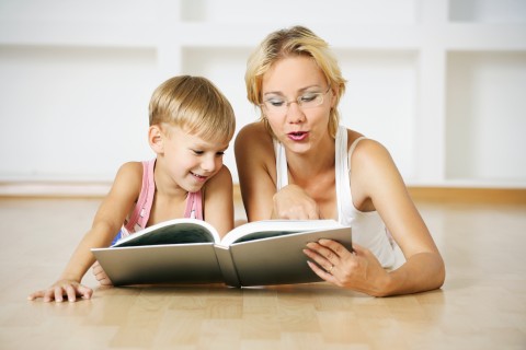 Mother and Son Reading Books