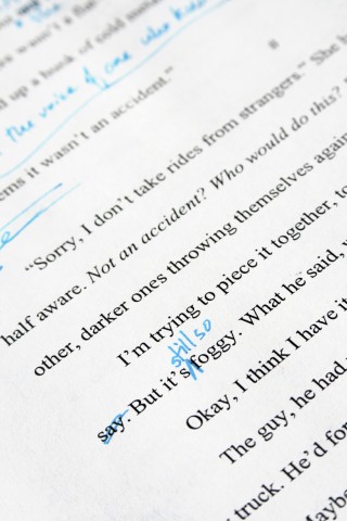 Edited manuscript with handwritten proofreading marks