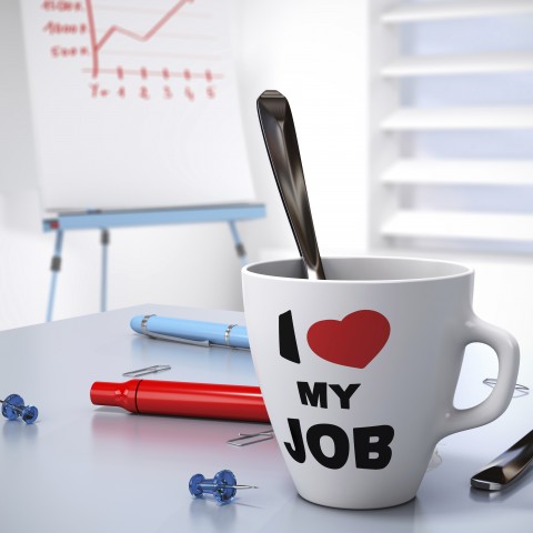 A Coffee Mug that Says I Love My Job