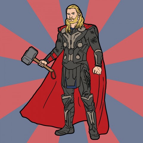 A Cartoon Drawing of Thor