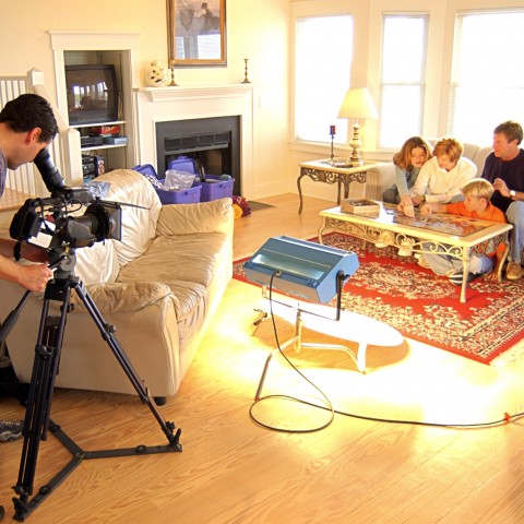 A Domestic Scene Being Filmed