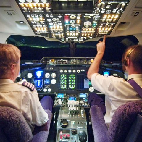 Pilots in Airplane